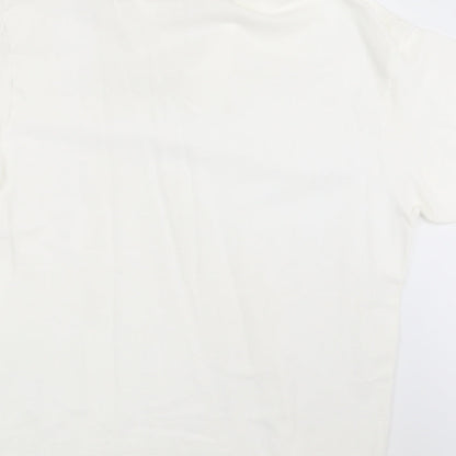 M&S Mens Ivory Batik   Polo Size M