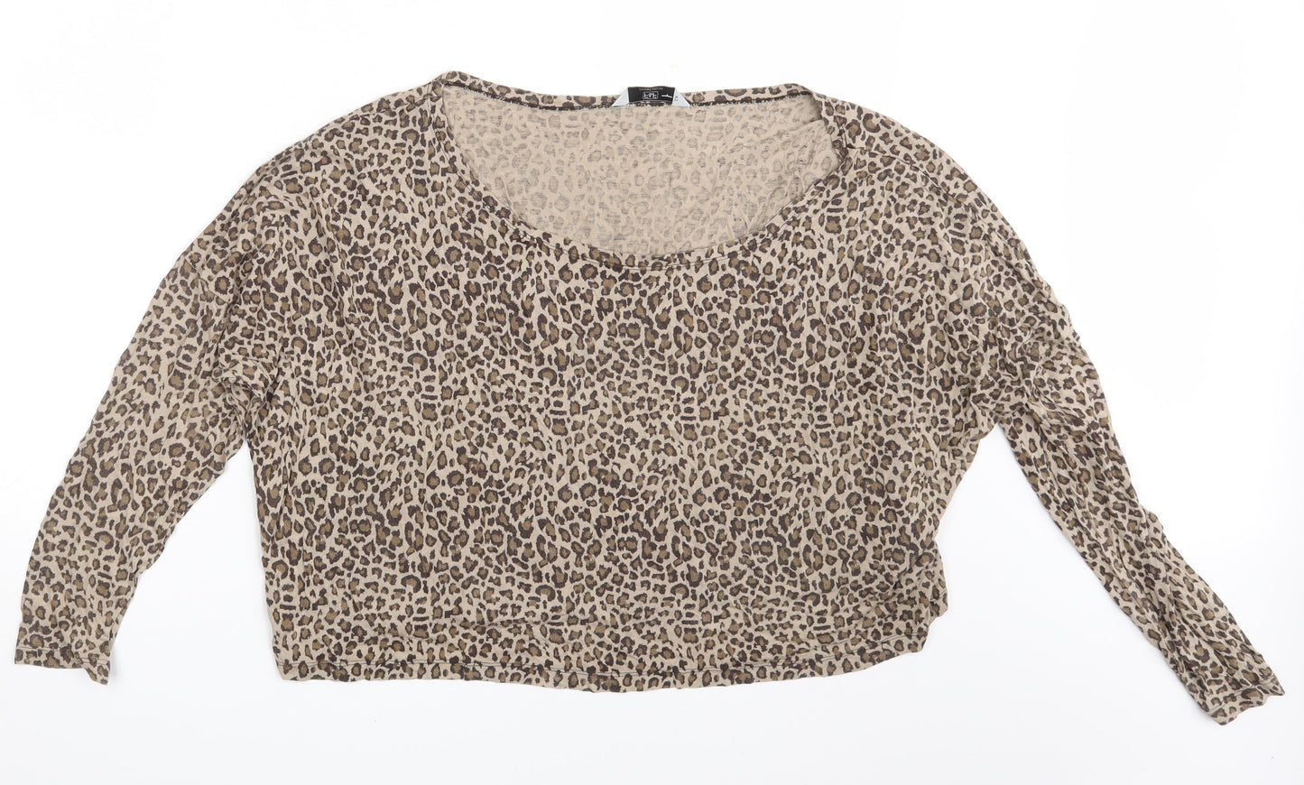 F&F Womens Brown Animal Print  Basic T-Shirt Size 14