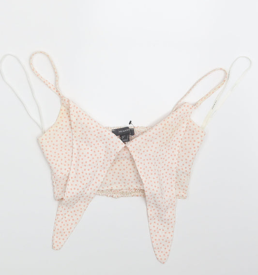 Primark Womens White Polka Dot  Camisole Tank Size 8