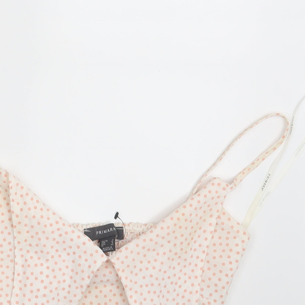 Primark Womens White Polka Dot  Camisole Tank Size 8