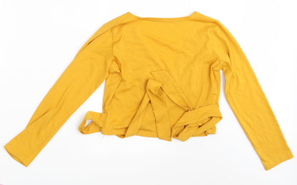 Womens UK Size One Size Preworn Yellow Basic Blouse