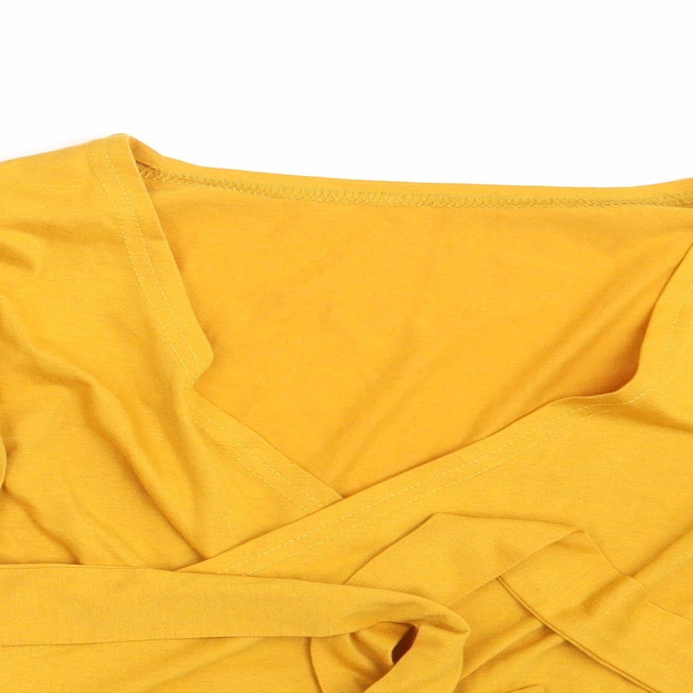 Womens UK Size One Size Preworn Yellow Basic Blouse