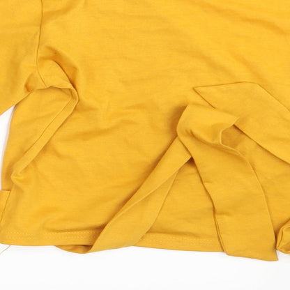 Womens UK Size One Size Preworn Yellow Basic Blouse