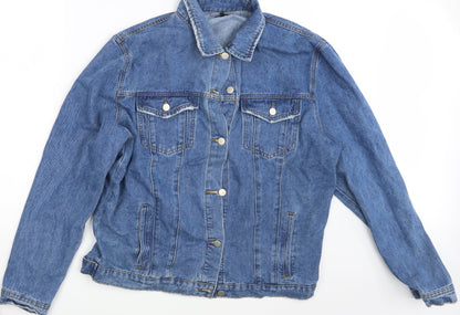 Nasty Gal Womens Blue  Denim Jacket Coat Size S
