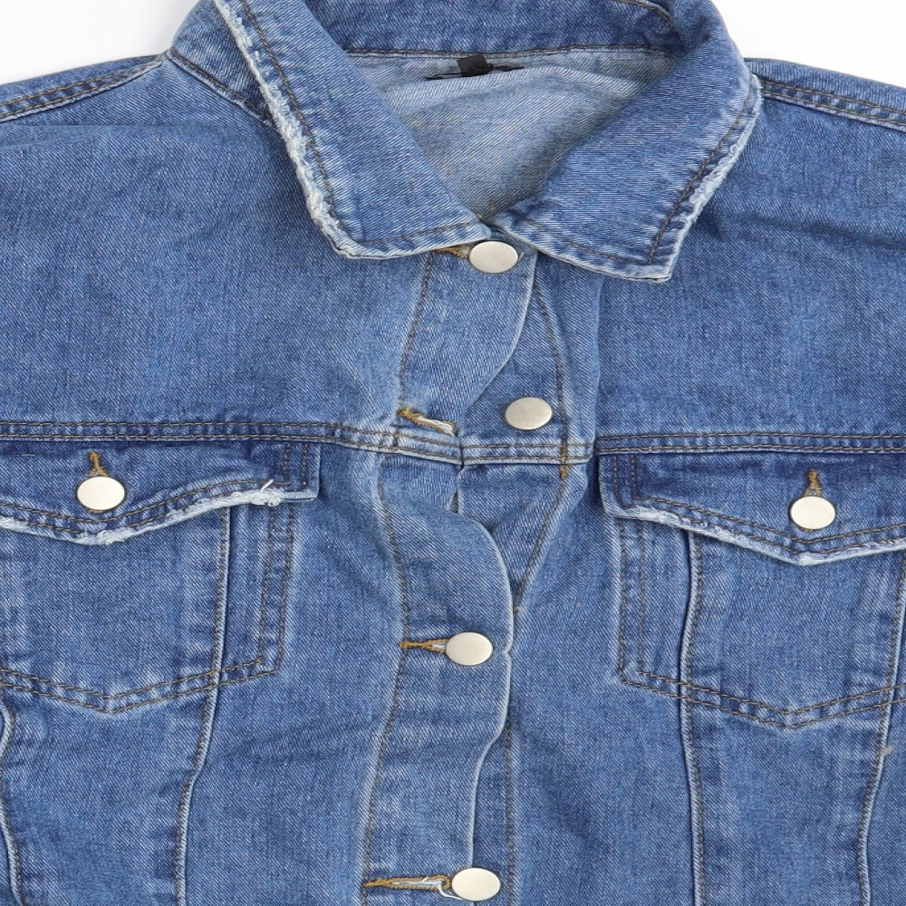 Nasty Gal Womens Blue  Denim Jacket Coat Size S