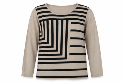 Womens UK Size L Text Beige Pullover Jumper