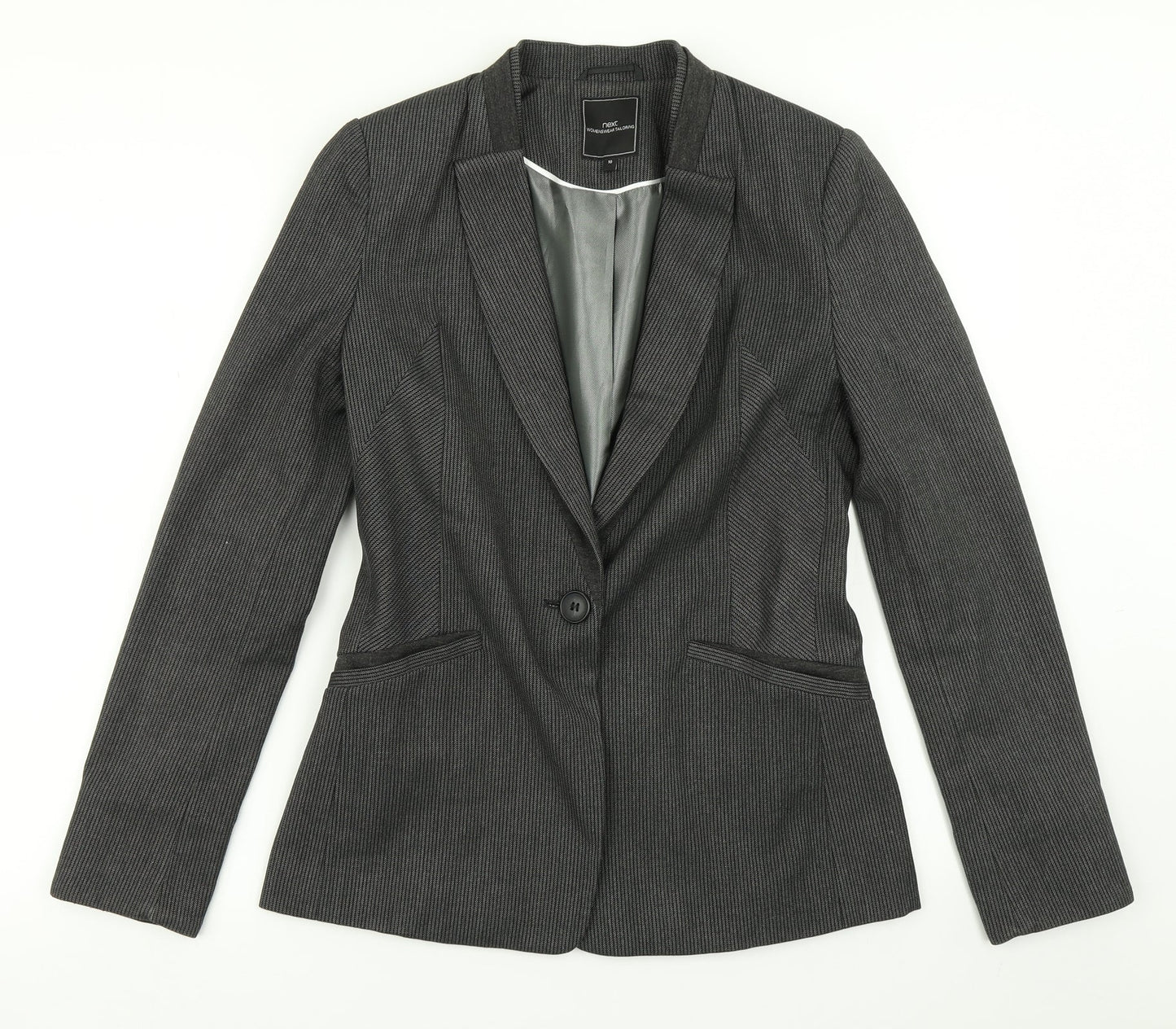 NEXT Womens Grey Striped  Jacket Blazer Size 10