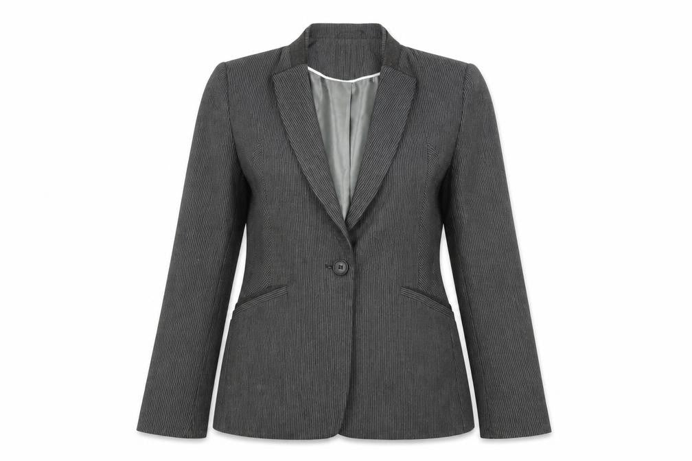 Next Womens Grey Striped  Jacket Blazer Size 10