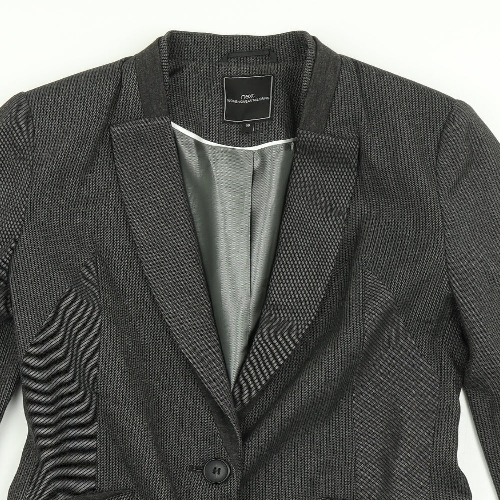 NEXT Womens Grey Striped  Jacket Blazer Size 10