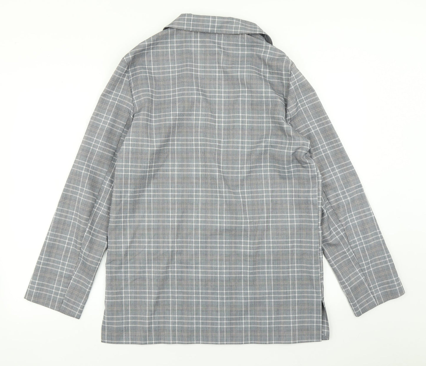 ASOS Womens Grey Plaid  Jacket Blazer Size 10
