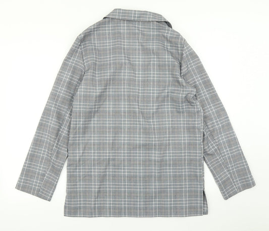 ASOS Womens Grey Plaid  Jacket Blazer Size 10