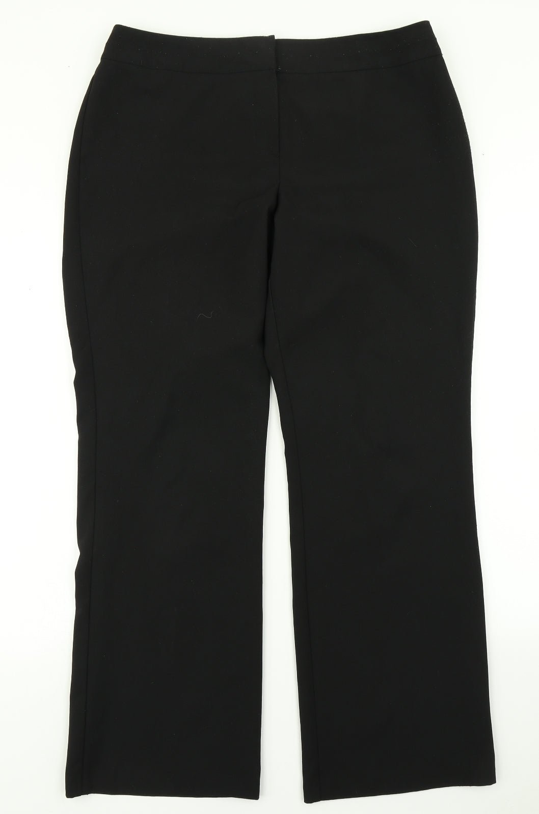 Womens UK Size 14 BHS Regular Fit Dress Pants Black Trousers