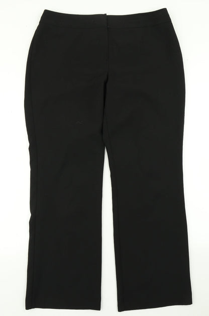 Womens UK Size 14 BHS Regular Fit Dress Pants Black Trousers