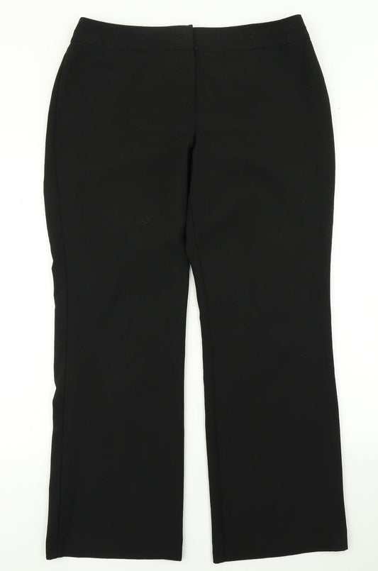 Womens UK Size 14 BHS Regular Fit Dress Pants Black Trousers