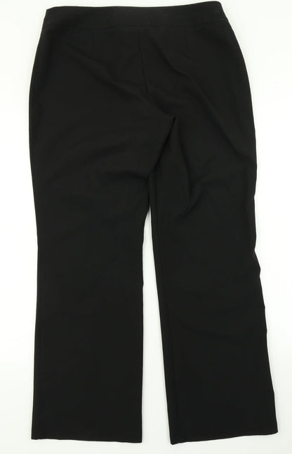 Womens UK Size 14 BHS Regular Fit Dress Pants Black Trousers
