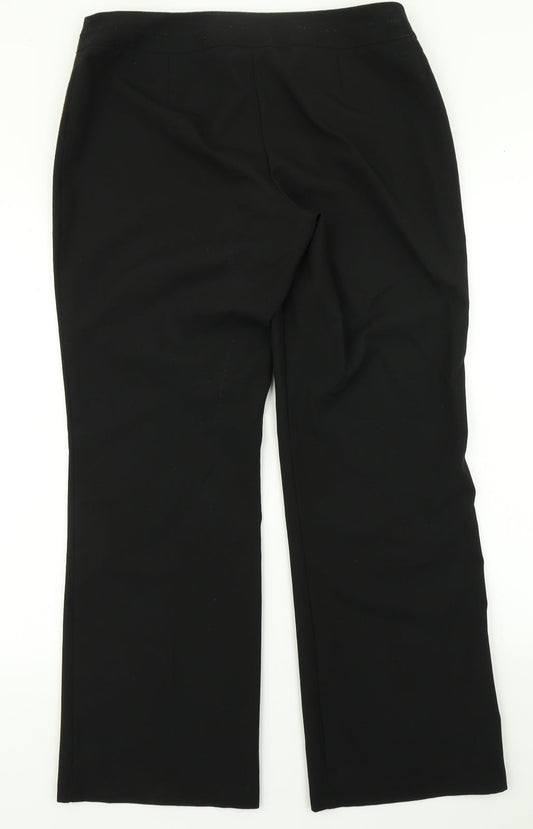Womens UK Size 14 BHS Regular Fit Dress Pants Black Trousers