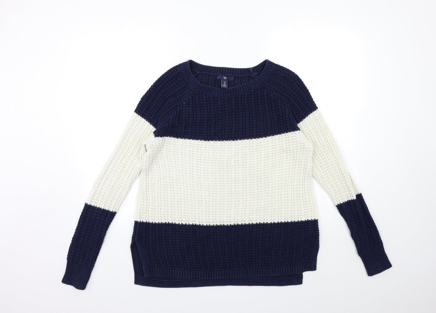 Gap Womens Blue Striped Knit Pullover Jumper Size S