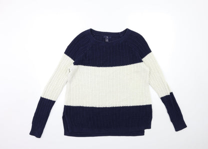 Gap Womens Blue Striped Knit Pullover Jumper Size S