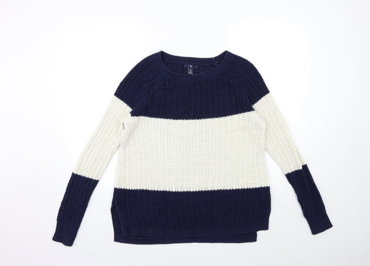 Gap Womens Blue Striped Knit Pullover Jumper Size S