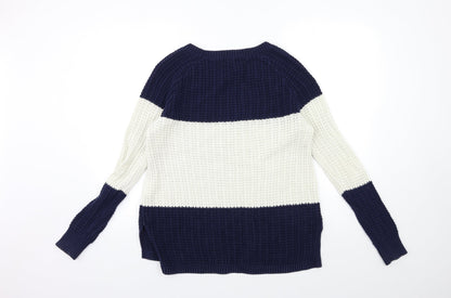 Gap Womens Blue Striped Knit Pullover Jumper Size S