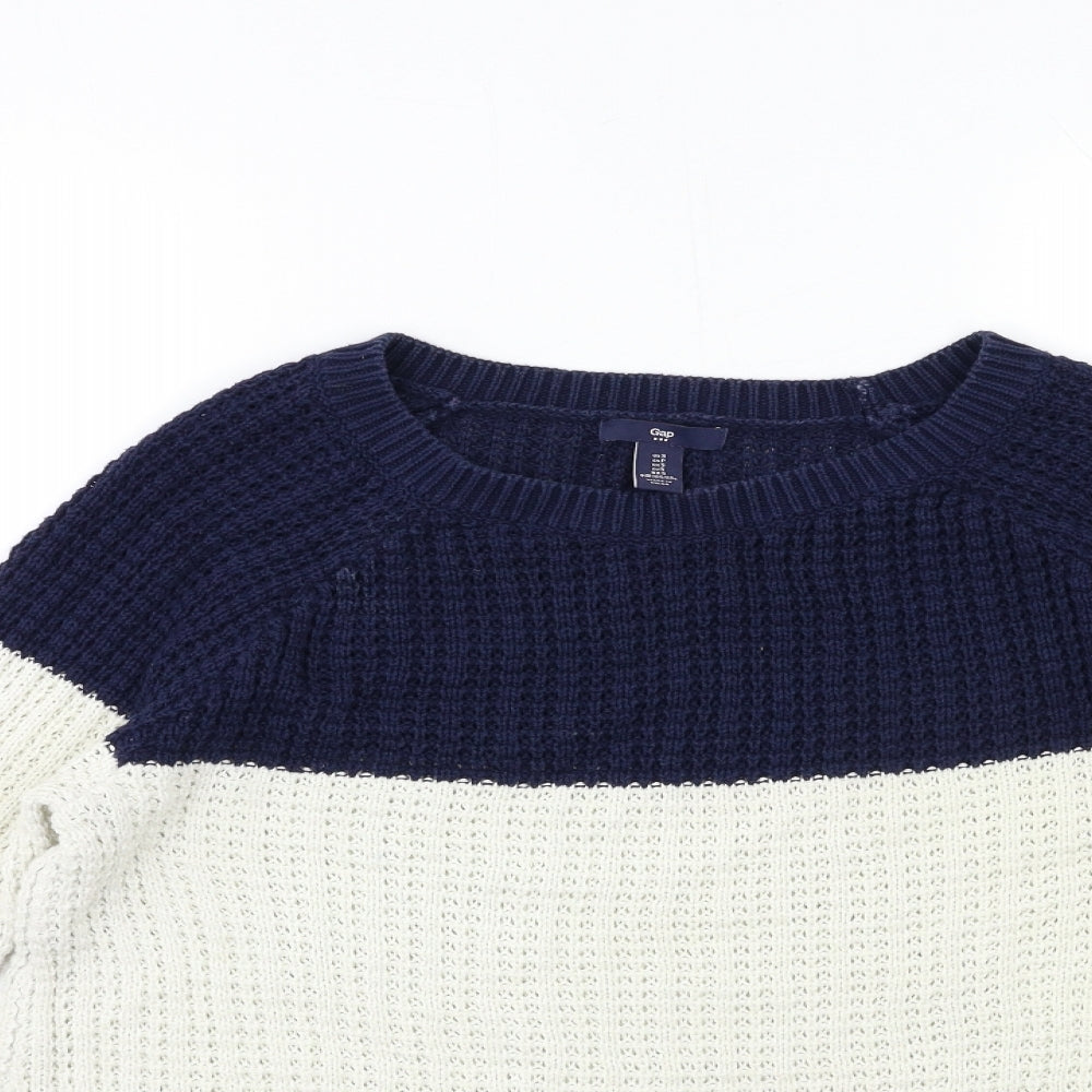 Gap Womens Blue Striped Knit Pullover Jumper Size S