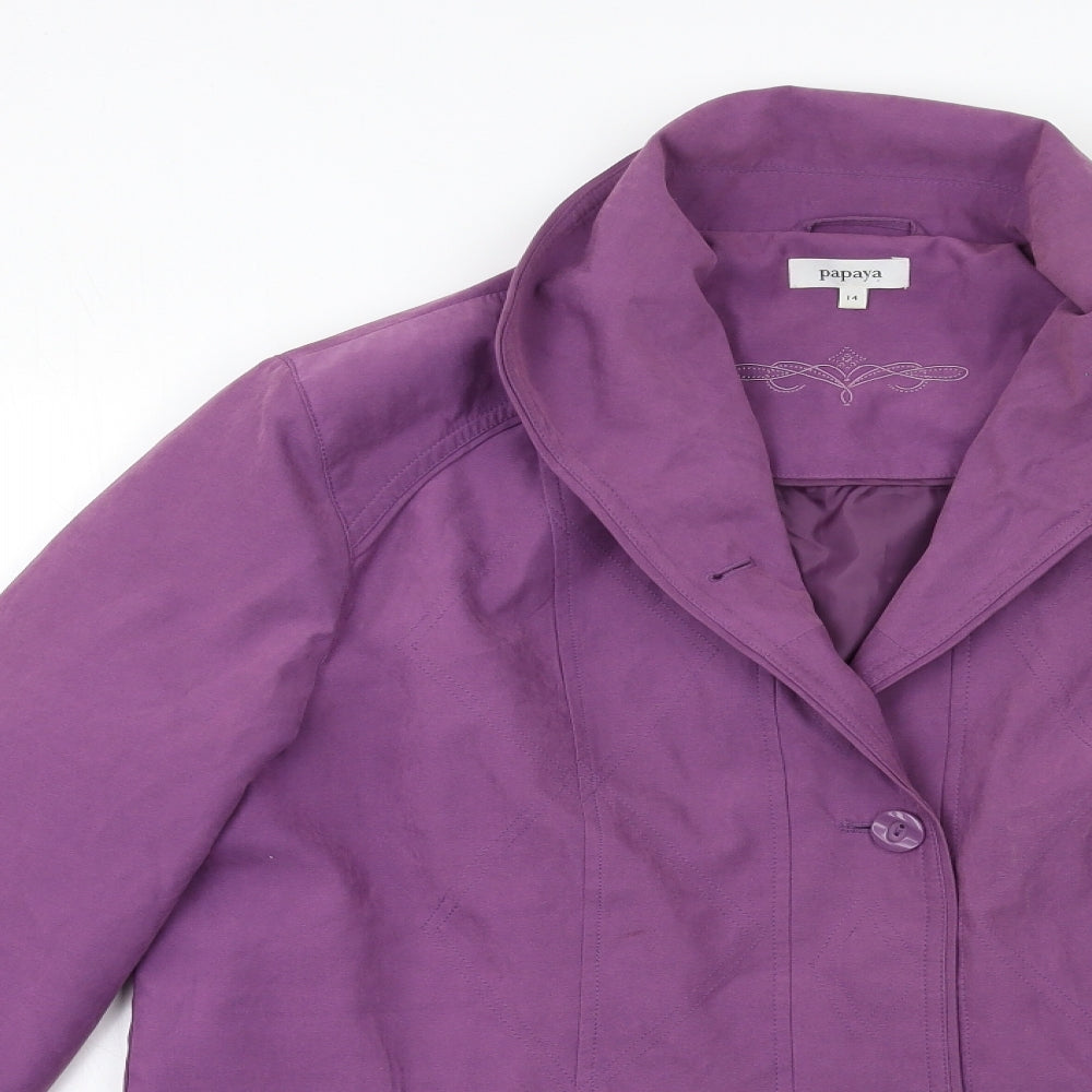 Papaya Womens Purple   Overcoat Coat Size 14