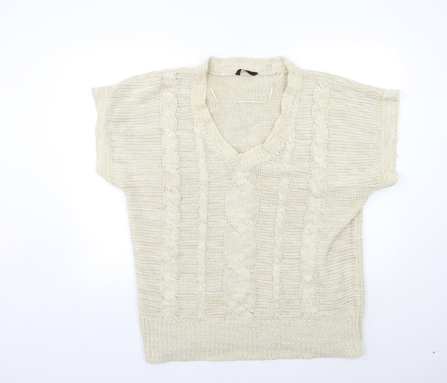 Womens UK Size 14 Evans Beige Pullover Jumper