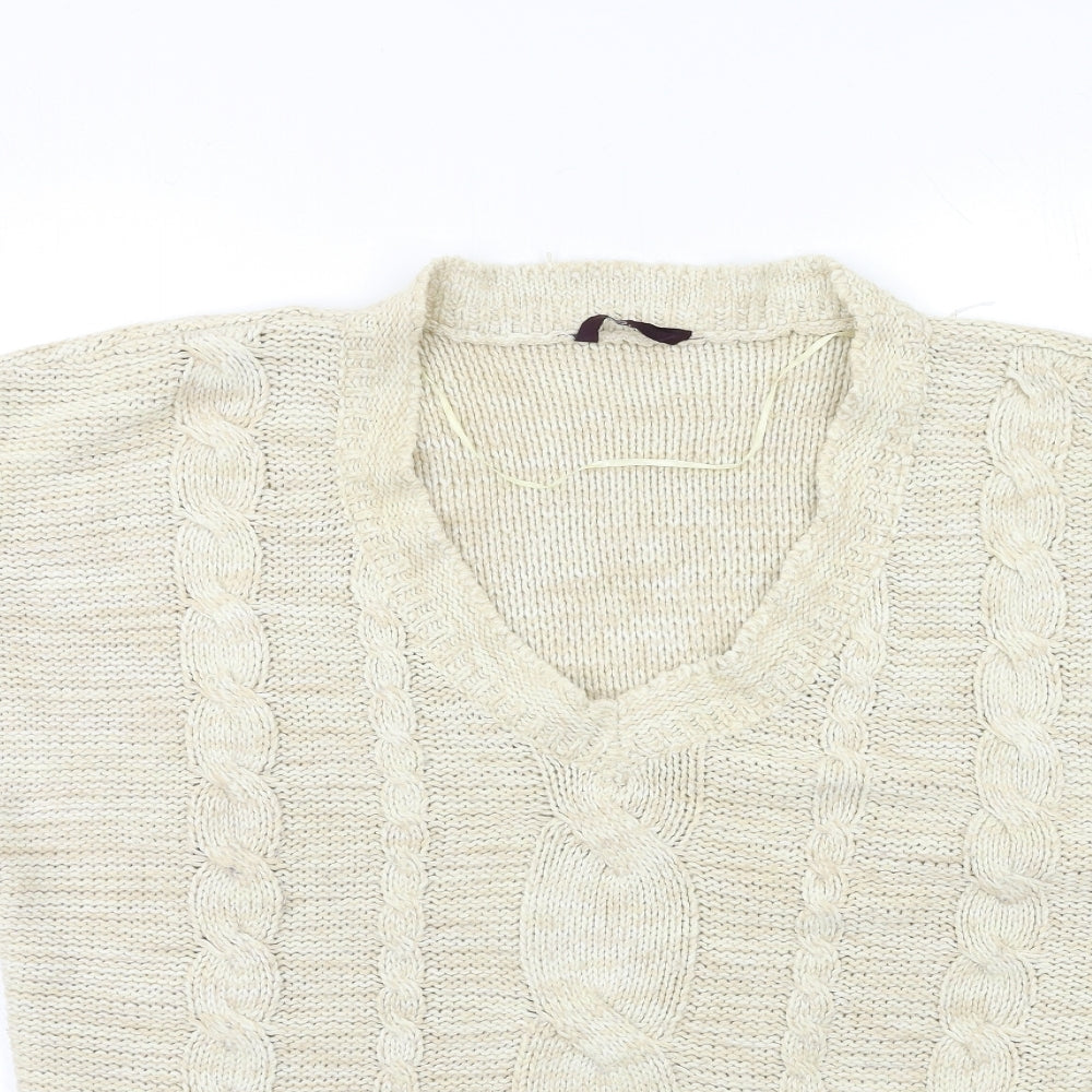 Womens UK Size 14 Evans Beige Pullover Jumper