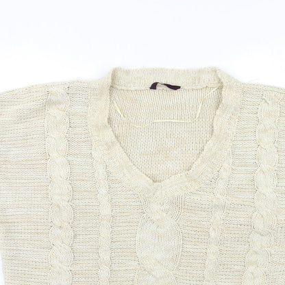 Womens UK Size 14 Evans Beige Pullover Jumper