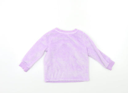 Disney Girls Purple  Fleece Top Pyjama Top Size 3 Years  - tangled