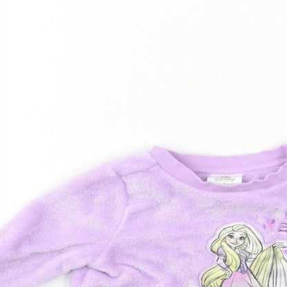 Disney Girls Purple  Fleece Top Pyjama Top Size 3 Years  - tangled