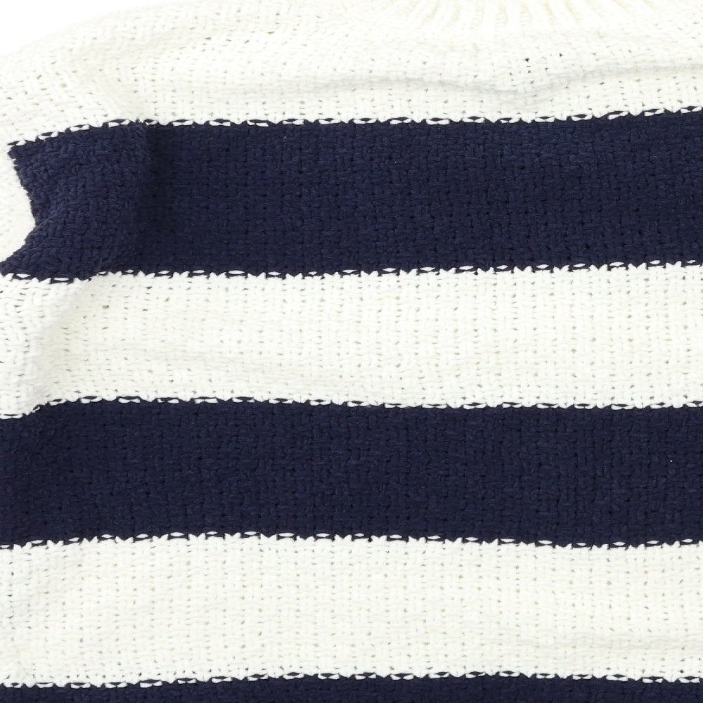 Primark Womens Blue Striped Knit Pullover Jumper Size 4