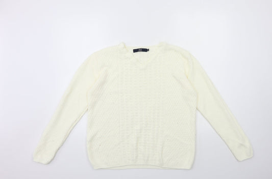 Womens UK Size 14 isle Beige Pullover Jumper