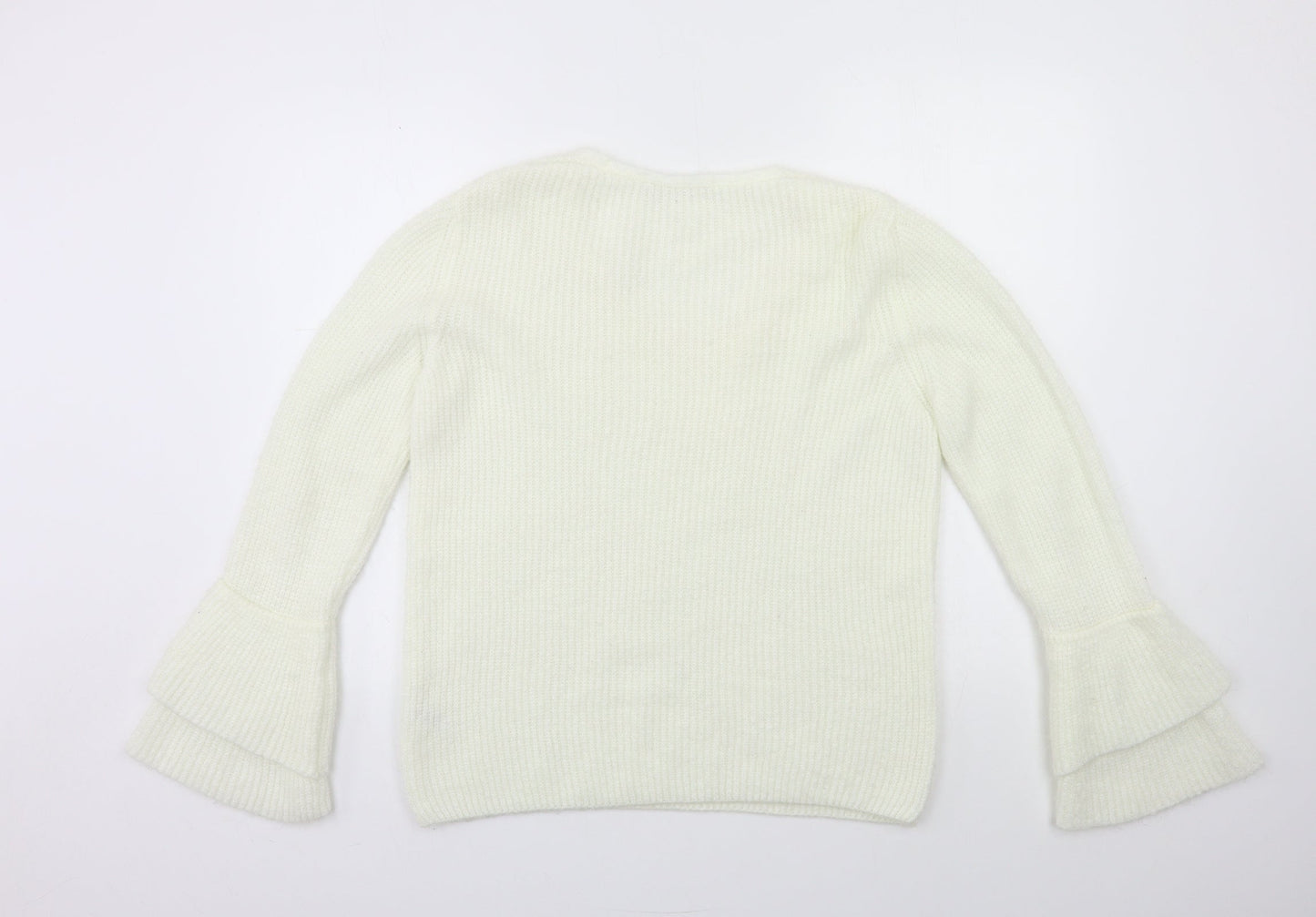 George Womens White  Knit Pullover Jumper Size 12