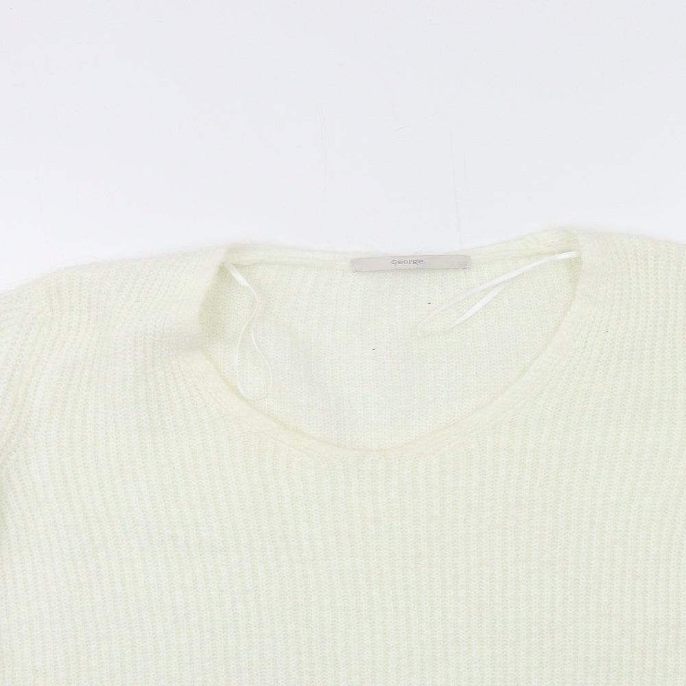 George Womens White  Knit Pullover Jumper Size 12