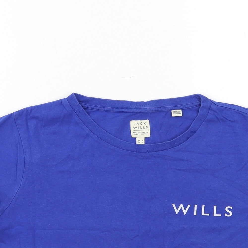 Womens UK Size 6 Jack Wills Blue Basic T-Shirt
