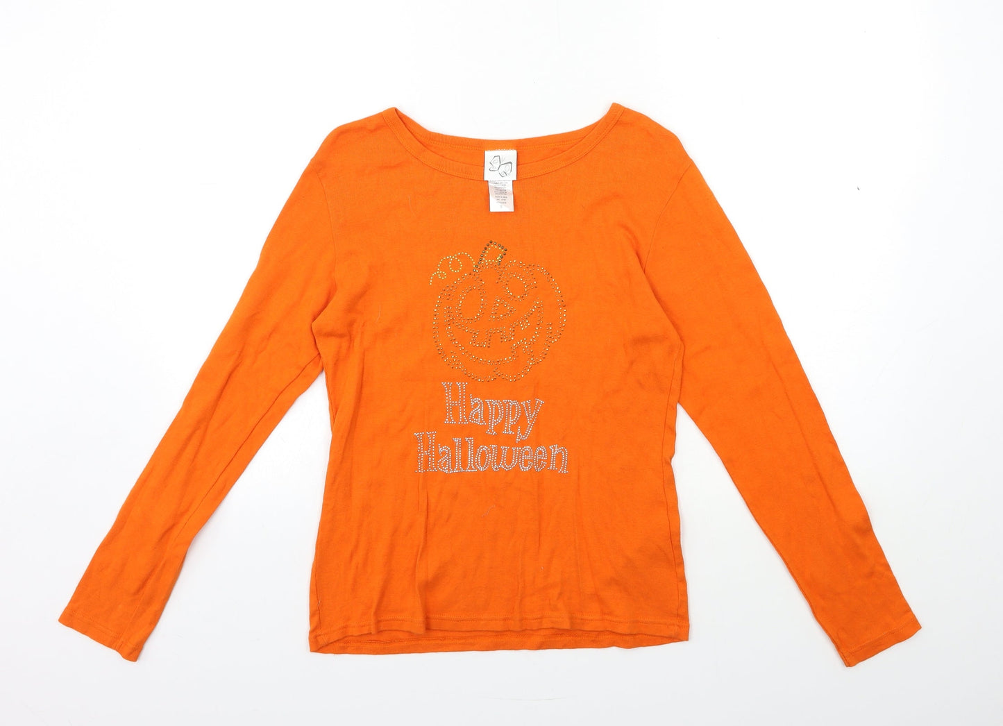 Womens UK Size S Preworn Orange Basic T-Shirt