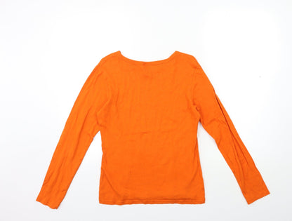Womens UK Size S Preworn Orange Basic T-Shirt
