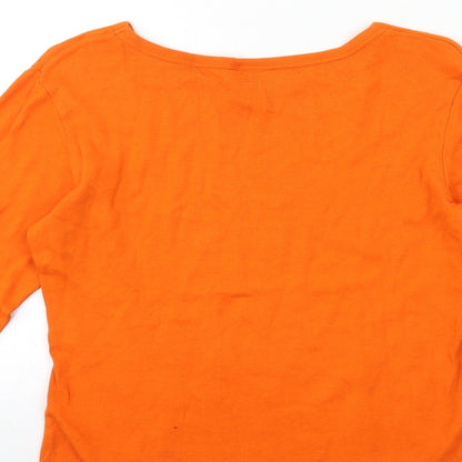 Womens UK Size S Preworn Orange Basic T-Shirt