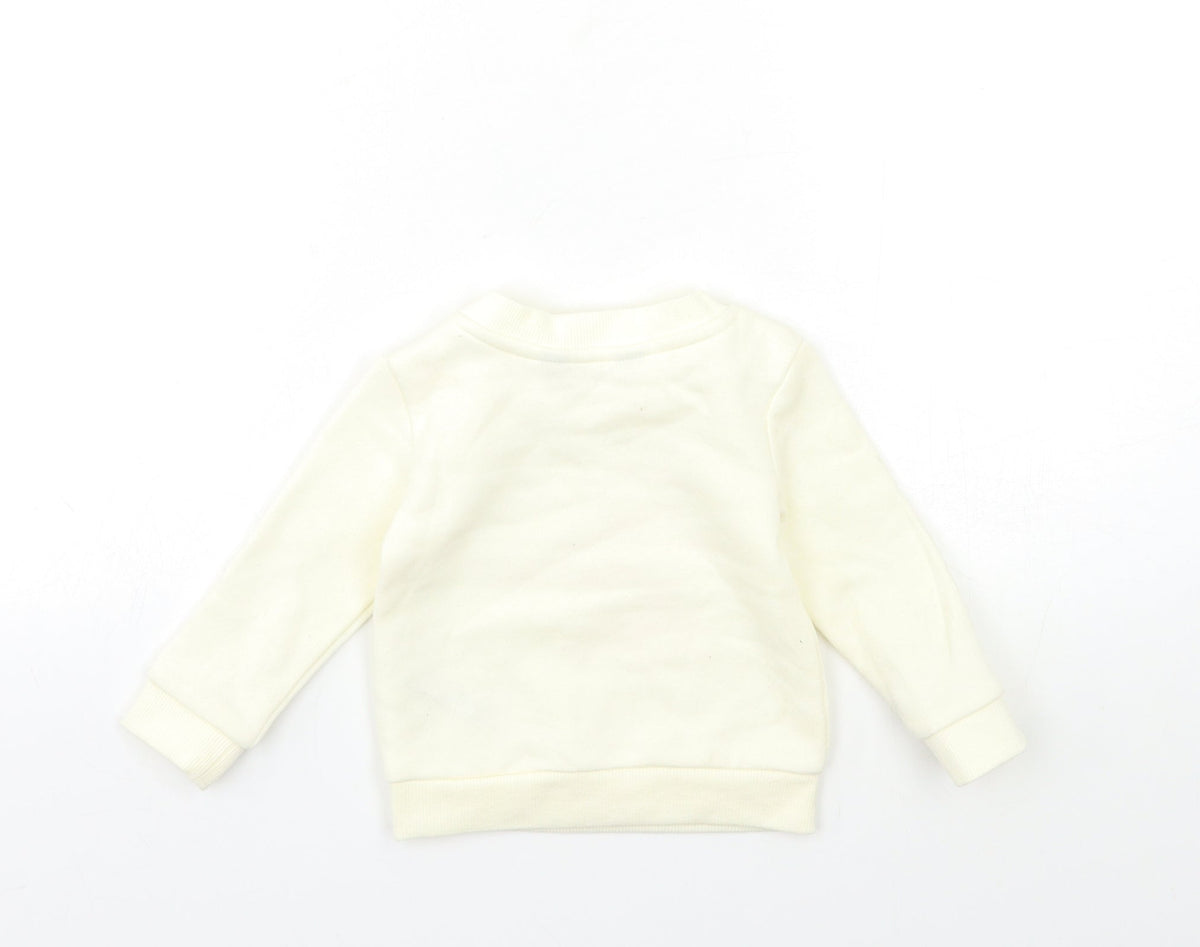 Primark Baby White   Pullover Jumper Size 6-9 Months  - BE NICE BE KIND