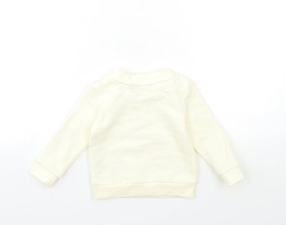 Primark Baby White   Pullover Jumper Size 6-9 Months  - BE NICE BE KIND