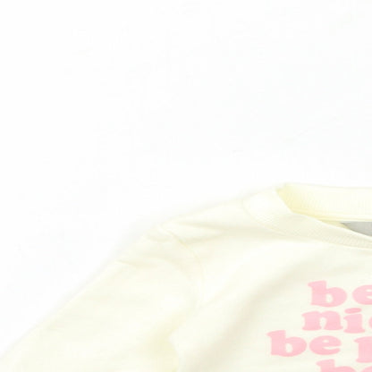 Primark Baby White   Pullover Jumper Size 6-9 Months  - BE NICE BE KIND