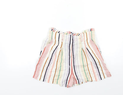 Primark Womens White Striped  Bermuda Shorts Size 6