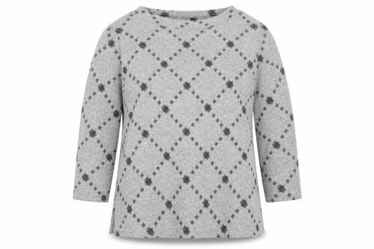 Marks & Spencer Womens Grey Argyle/Diamond  Pullover Jumper Size 12