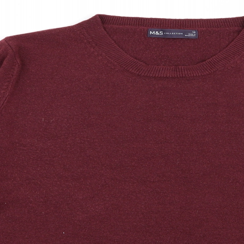 Womens UK Size 14 M&S Red Pullover Jumper