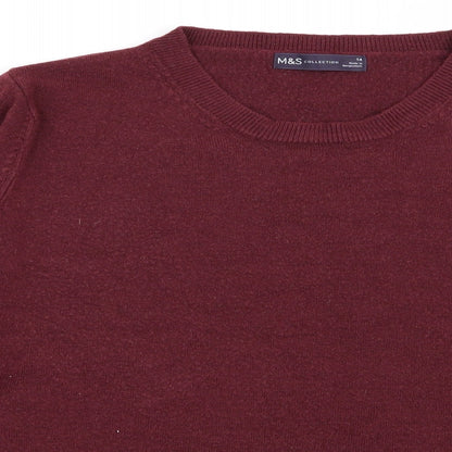 Womens UK Size 14 M&S Red Pullover Jumper
