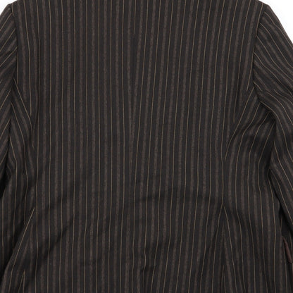 tiagu.s Womens Brown Striped  Jacket Blazer Size 14
