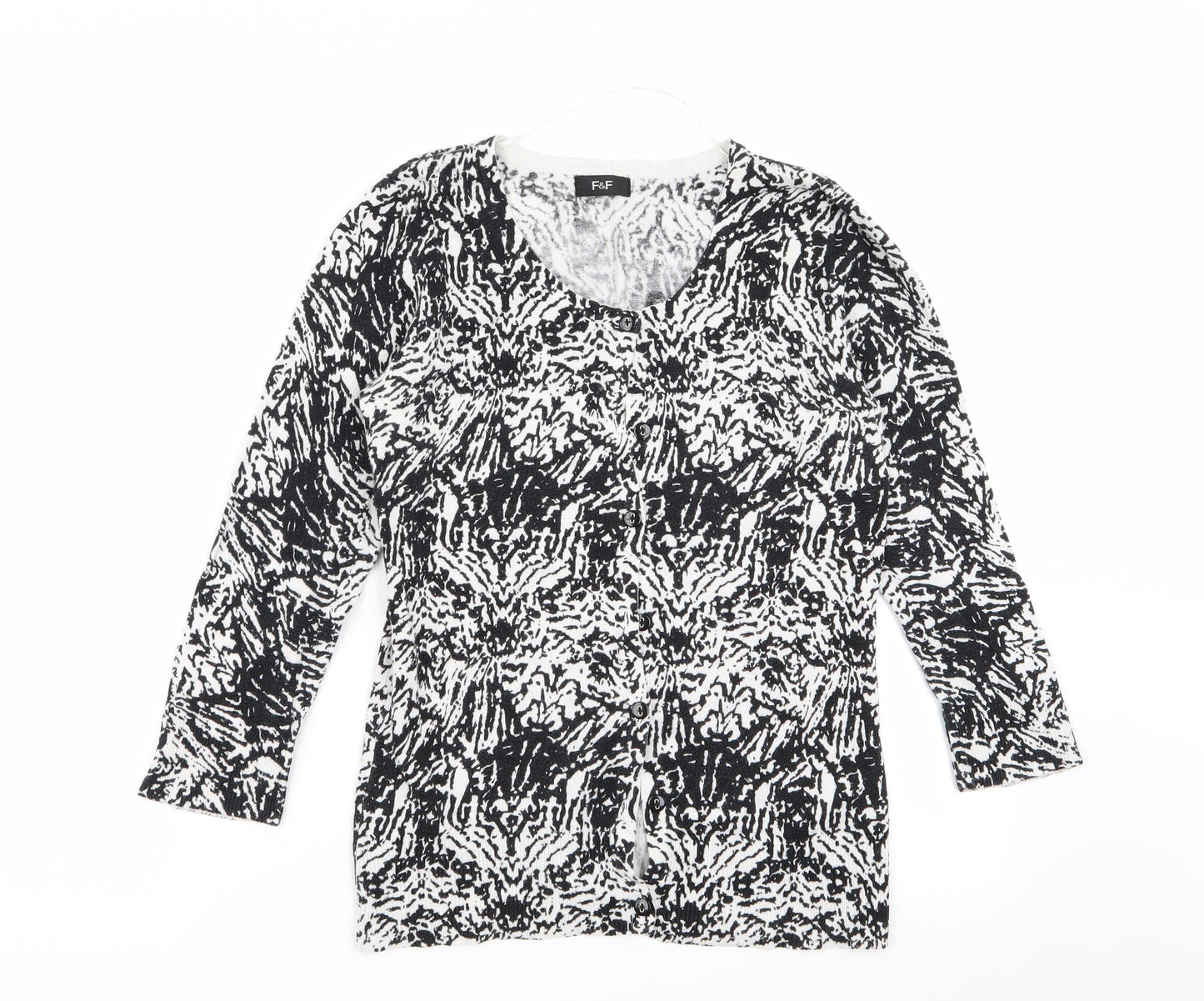 F&F Womens Multicoloured Geometric  Cardigan Jumper Size 8