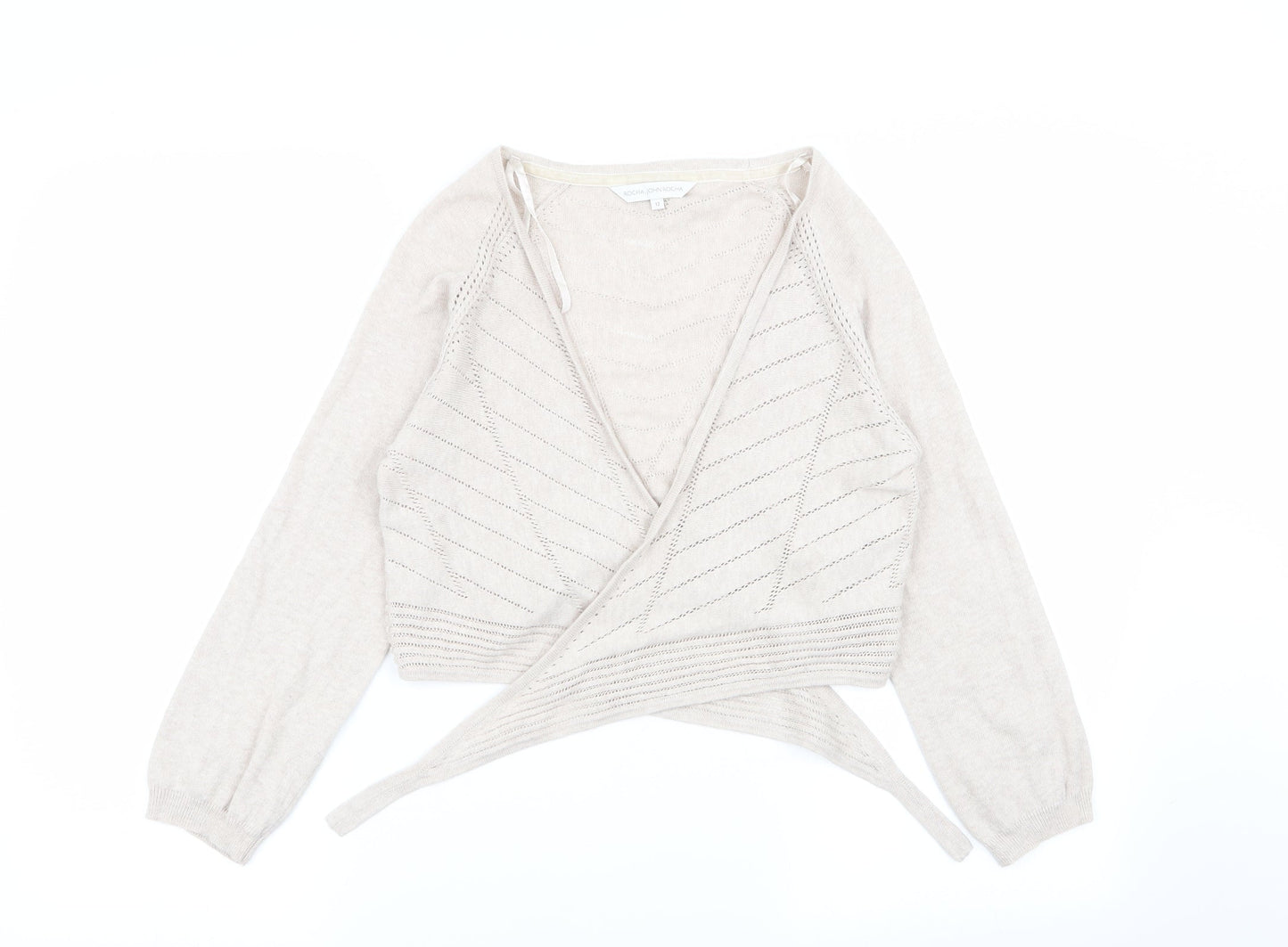 Womens UK Size 12 RJR.John Rocha Beige Cardigan Jumper