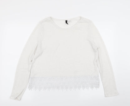 Divided by H&M Womens White   Pullover Jumper Size M